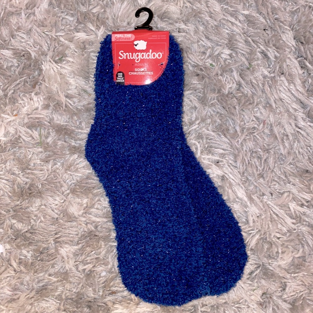 Blue sparkly fluffy socks